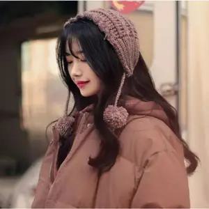 와이드 방울 귀도리겨울니트