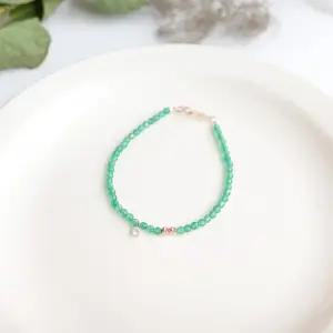 14k 컷팅볼 3mm 그린오닉스 큐빅 팔찌 OPPB0353