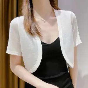 오버핏 빅사이즈 숄 로브 여름니트 반팔볼레로가디건 루즈핏