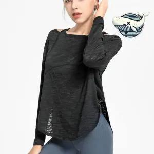 [셀러에이드]여성 애슬레저 긴팔 요가복 루즈핏 운동복