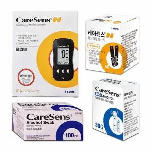 [셀러허브]케어센스N 혈당계+시험지50매+침100+솜100 체크 검사 (S34699282)