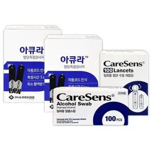 [셀러허브]아큐라 혈당측정지 100매+채혈침100개+알콜솜100매 시험지 스트립 임당 D (S36181806)