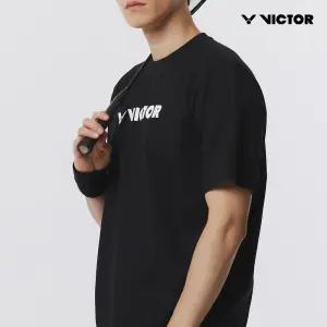 빅터 배드민턴 남여공용 오버핏 반팔라운드티셔츠 VT25CTO200U 블랙