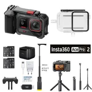(추가금없음) 인스타 360 ace pro2 대여 + 스냅샷키트 4단셀카삼각대 방수하우징 셀카삼각부력봉 sd카드 128기가 전국택배 부산 울산 창원마산 대구 인천/김해공항 사비캠 액션캠 대여 렌트