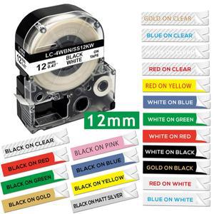12mm 라벨 테이프 LC-4WBN SS12KW SC12YW EPSON king jim LW300 메이커 프린터와 호환 가능