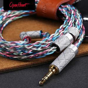 OPENHEART 8 코어 은동 합금 케이블 여러 가지 빛깔의 0.78 2Pin MMCX 3.5/2.5/4.4mm 밸런스 이어폰 헤드폰