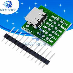 5 v 3a USB-C - DIP 브레이크아웃 보드 PCB 프로토타이핑용 24핀 헤더가 Type-C 암 납땜 가능 어댑터