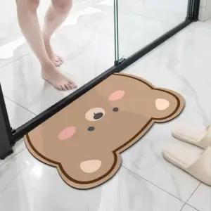 빨아쓰는 캐릭터 규조토 발매트 미끄럼방지 욕실 주방 현관 매트 (WFJUQ8Y)