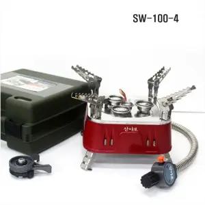 산야로 고화력 강염 호스 버너 SW-100-4 미니 사각호스버너 캠핑버너 가스렌