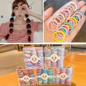 데일리 무매듭 안아픈 고무줄 머리끈 대용량 100개세트 헤어끈