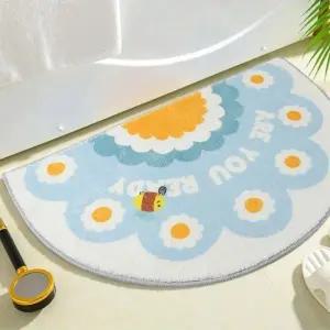 비타리토 논슬립 반달 발매트 60x40cm 데이지 (WFJUQ4U)
