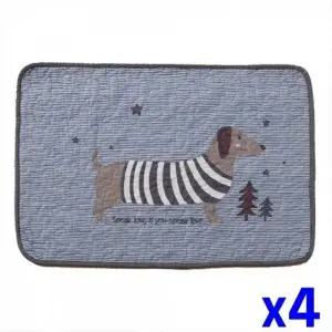 귀여운 그림 순면 발매트 x4개 욕실용품 욕실매트 (WFJUQ3P)