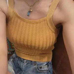 겨자 여성 크롭 니트 나시