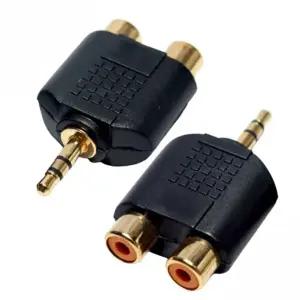 SW0010 RCA(F) to 3.5(M) 스테레오 Y형 젠더 2RCA잭을 3.5파이로 변환