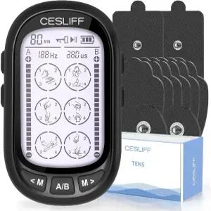 CESLIFF 듀얼 채널 TENS EMS 유닛 대형 스크린 24 모드