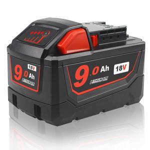 밀워키 18V 무선 전동 공구용 9.0Ah 교체 과부하 및 방전 보호 기능 고용량 9000mAh 배터리