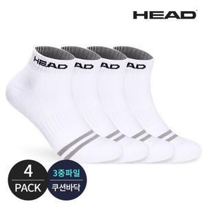 [헤드] 남성 스포츠파일 배색 투라인 발목양말 4P_GY