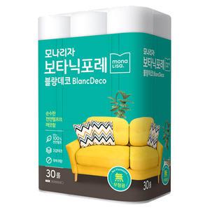 모나리자 보타닉포레 블랑데코 25M 30롤 1팩 천연펄프 화장지