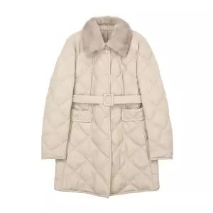 (런칭가399,000원) 밍크카라 이태리 램스킨 구스다운 코트