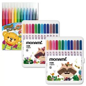 모나미 모니주 싸인펜 마르지않는 지구화학 노마르지 싸인팬 유치원 수성 사인펜 12색 세트