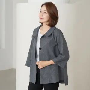 엄마옷 마담4060 인견A라인카라자켓-ZJK2504017-