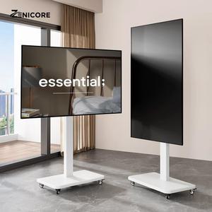제니코어 이동형 TV 스탠드 거치대 무타공 블랙 삼성 LG TV 호환 ZC-65MSW 화이트 26인치~75인치