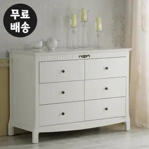 로엔 6칸 3단 서랍장 와이드 폭좁은 체스트 옷(1200)