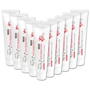 웰빙헬스 예쁜얼굴 썬크림 SPF50 메이크업베이스효과 자외선차단 선크림 25g 10개