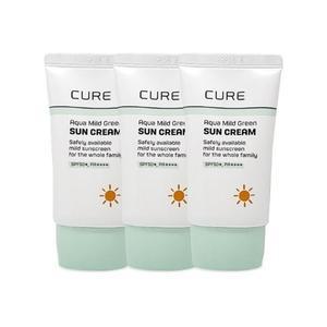 김정문알로에 큐어 아쿠아 마일드 그린 선크림 40ml(SPF50+) 3개 Ss