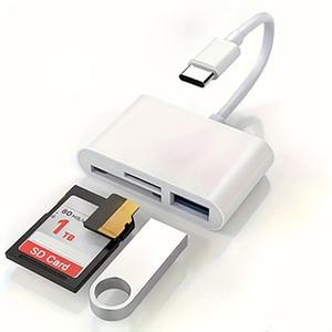 USB C SD/TF 메모리 카드 리더기 15 Mac 노트북 Android PC 및 Acc와 호환되는 3 in 1 읽기