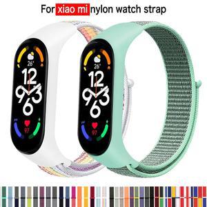 Xiaomi Mi Band 7 7 용 나일론 루프 nfc smartwatch 손목 밴드 스포츠 Miband7 Correa 교체 팔찌 스마트 밴드 7 6 5 3 4 스트랩
