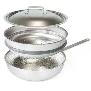 키친아트  무연마제 프리미오 통5중 스텐316 엠보 후라이팬 28cm 찜기 세트
