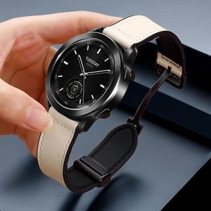 Xiaomi 시계 S4 S3 S2 S1 Pro 용 가죽 실리콘 스트랩 MI 색상 2 액티브 20mm 스포츠 마그네틱 밴드