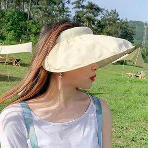 고품질 여성용 헤어밴드 겸용 썬캡(베이지) G 여자선캡 여름모자 비치모자 썬햇 (WFGLF1N)