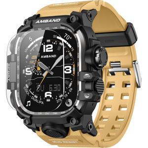 암밴드 애플워치 울트라2 호환 49mm 밀리터리 스포츠 케이스 샌드 베이지