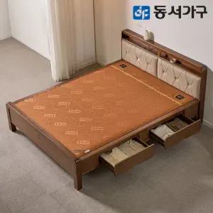 동서가구 편백나무 인볼브 가죽 수납형 풍기인견 황토볼 흙침대 Q 퀸 DF645666