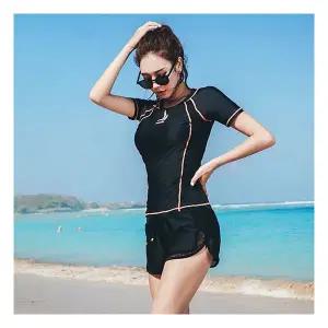 ANS 라인 포인트 반팔 래쉬가드 수영복 보드숏 2종 세트 BK555 912518