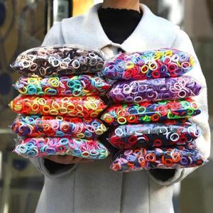 50 개/가방 여자를위한 다채로운 기본 나일론 Ealstic 헤어 넥타이 포니 테일 잡아 Scrunchie 고무 밴드 아