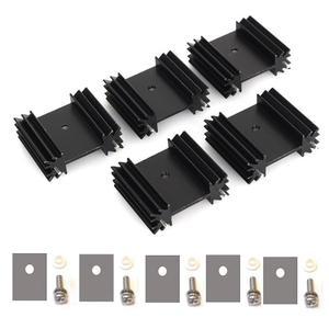 이지카고 To-220 알루미늄 방열판 25x34x12mm, 냉각용 TO220 MOSFET SCR 전원 전압 조절기 ICS(25mmx34mmx12mm) (아노다이징 블랙 5팩)
