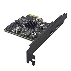 USB3.2 확장 카드 GEN2New 2포트 TYPE-C PCIE Express 3 X1-듀얼