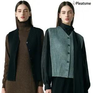 플리츠미 25FW 핀턱 V넥 베스트 1종
