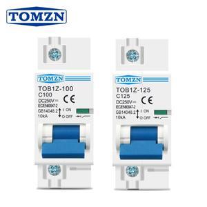 PV 시스템 C 곡선 배터리 메인 스위치용 1P DC MCB 250V 80A 100A 125A 회로 차단기