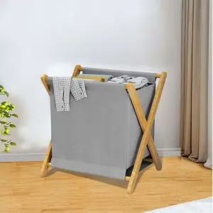 패브릭 원목대 빨래바구니 빨래통 생활바구니 42x38cm 빨래 통 다용도바구니 분리수거
