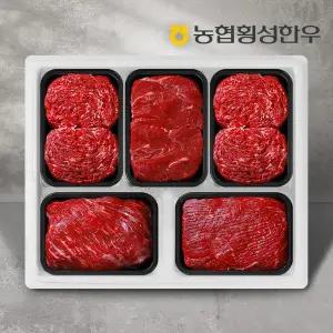 [농협횡성한우][바로배송][냉동]농협횡성한우 1등급 명품하누리정육세트 5-1호 (불고기2팩+국거리1팩+산...