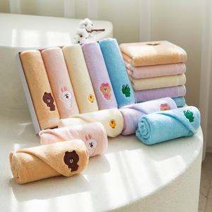 라인프렌즈 캐릭터수건 40수 코마사 고급타올 170g