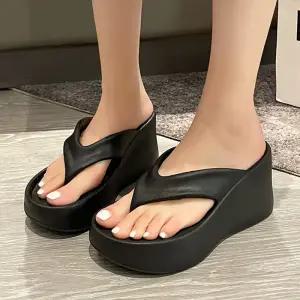 여성 키높이슬리퍼 통굽쪼리 샌들 9cm EVA 발편한 여름 사무실 거실 쿠션 조리 슬리퍼 OFDJ-SLP21