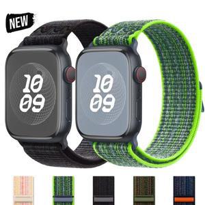 애플 워치 밴드용 나일론 스포츠 스트랩, 나이키 루프 팔찌, iWatch S10 9 8 7 6 5 4 3 se2 울트라 2 46mm
