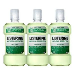 리스테린 그린티 마일드, 750ml, 3개 + 증정(그린티 마일드, 100ml, 1개)