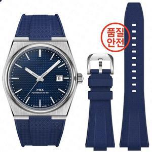 Tissot PRX T137.407/T137.410 슈퍼 플레이어 40mm 남성용 볼록 고무 시계 밴드 팔찌 퀵 릴리스 실리콘 스