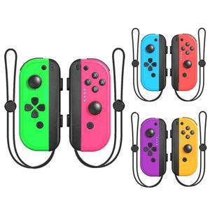 Nintendo Switch Joy Con (L/R) 게임 패드 용 무선 컨트롤러 (스트랩 포함) 6 축 자이로 웨이크 업 기능 조
